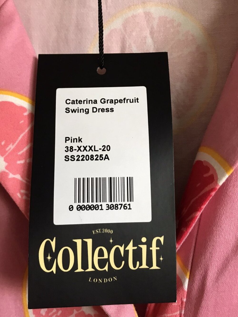 Collectif Caterina Grapefruit Swing Dress Size 3XL - Picture 8 of 9
